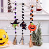 Halloween Wooden Bead Pendant Creative Witch Castle Pendant Halloween Party Decorations