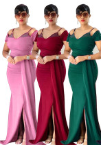 Sexy Evening Dress African Bridesmaid Wedding Strap Party Gown