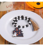 Halloween Wooden Bead Pendant Creative Witch Castle Pendant Halloween Party Decorations