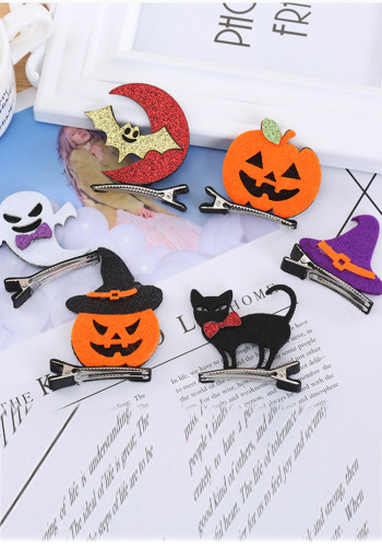 Creative Halloween Costume Hair Clips Children's Hair Accessories Cute Cat Pumpkin Bat Hair Clip