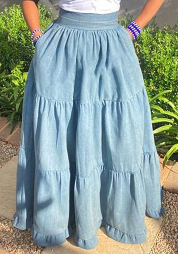 Spring Women's Mid-Rise Loose Long Skirt