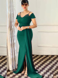 Sexy Evening Dress African Bridesmaid Wedding Strap Party Gown