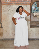 Casual Fashion Turndown Collar Solid Color Women's Plus Size Dress