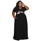 Casual Fashion Turndown Collar Solid Color Women's Plus Size Dress