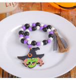 Halloween Wooden Bead Pendant Creative Witch Castle Pendant Halloween Party Decorations