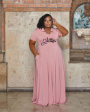 Casual Fashion Turndown Collar Solid Color Women's Plus Size Dress