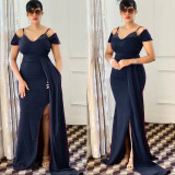 Sexy Evening Dress African Bridesmaid Wedding Strap Party Gown