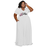 Casual Fashion Turndown Collar Solid Color Women's Plus Size Dress