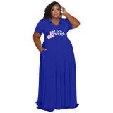 Casual Fashion Turndown Collar Solid Color Women's Plus Size Dress