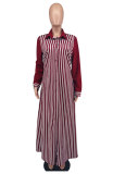 Women's Casual Shirt Outerwear Women's Striped Long Sleeve Shirt Dress