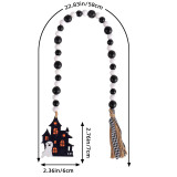 Halloween Wooden Bead Pendant Creative Witch Castle Pendant Halloween Party Decorations