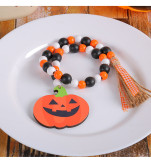 Halloween Wooden Bead Pendant Creative Witch Castle Pendant Halloween Party Decorations
