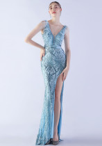 Sexy Feather Beading Sequins Evening Formal Party Side Slit Evening Dress Sexy Feather Beading Sequins Evening Formal Party Side Slit Evening Dress