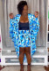 Plus Size Loose Two Piece Striped Printed Shorts Set