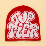 Autumn and Winter Heart Print Letter Kintting Hat