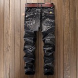 Men Vintage Denim Straight Trousers