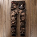 Men Vintage Denim Straight Trousers