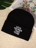 Autumn and winter Letter embroidered Kintting Hat