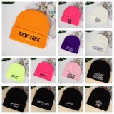 Autumn and winter Letter embroidered Kintting Hat