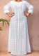 Plus Size Women Lace Hollow Maxi Dress