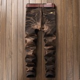 Men Vintage Denim Straight Trousers