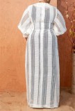 Plus Size Women V-neck Mesh Loose Maxi Dress