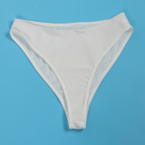 Women Sexy Mesh Patchwork Solid Lace Strapless See-Through Three-Piece