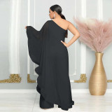 Women Sexy One Shoulder Sleeveless Stretch Jumpsuit