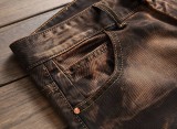 Men Vintage Denim Straight Trousers