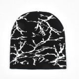 Autumn and winter spider web jacquard knitting warm hat and cold hat
