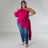 Women Style Irregular One Shoulder Long Sleeve Sexy Top