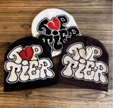 Autumn and Winter Heart Print Letter Kintting Hat