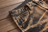 Men Vintage Denim Straight Trousers