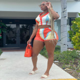 Women Summer Single Breasted Tank Top and Printed Pants Two-piece Set