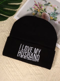 Autumn and winter Letter embroidered Kintting Hat