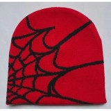 Autumn and winter spider web jacquard knitting warm hat and cold hat