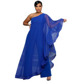 Women Sexy One Shoulder Sleeveless Stretch Jumpsuit