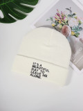 Autumn and winter Letter embroidered Kintting Hat