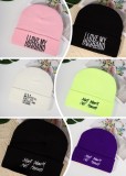 Autumn and winter Letter embroidered Kintting Hat
