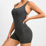 Women Yoga Pants Pleated Backless Sports Jumpsuit
