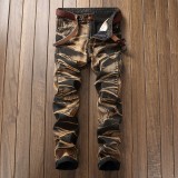 Men Vintage Denim Straight Trousers