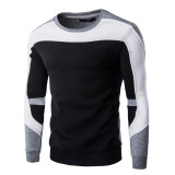 Men Long Sleeve Sports Colorblock Baseball Top