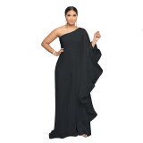 Women Sexy One Shoulder Sleeveless Stretch Jumpsuit