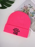 Autumn and winter Letter embroidered Kintting Hat