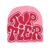 Autumn and Winter Heart Print Letter Kintting Hat