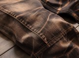 Men Vintage Denim Straight Trousers