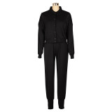 Women sports zipper jacket and Pant two-piece set