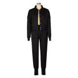 Women sports zipper jacket and Pant two-piece set