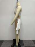 Women Sexy Mesh Patchwork Solid Lace Strapless See-Through Three-Piece