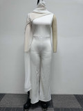 Women Sexy One Shoulder Sleeveless Stretch Jumpsuit